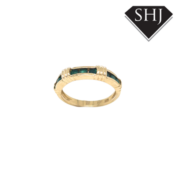 18ct Yellow Gold Emerald Eternity Ring