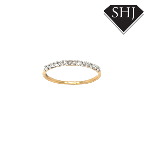 9ct Yellow & White Gold 0.15ct Diamond Eternity Ring