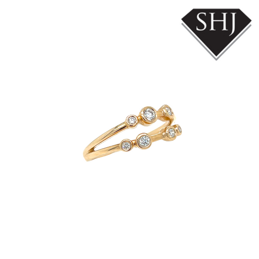 9ct Yellow Gold 0.23ct Diamond Bubble Ring