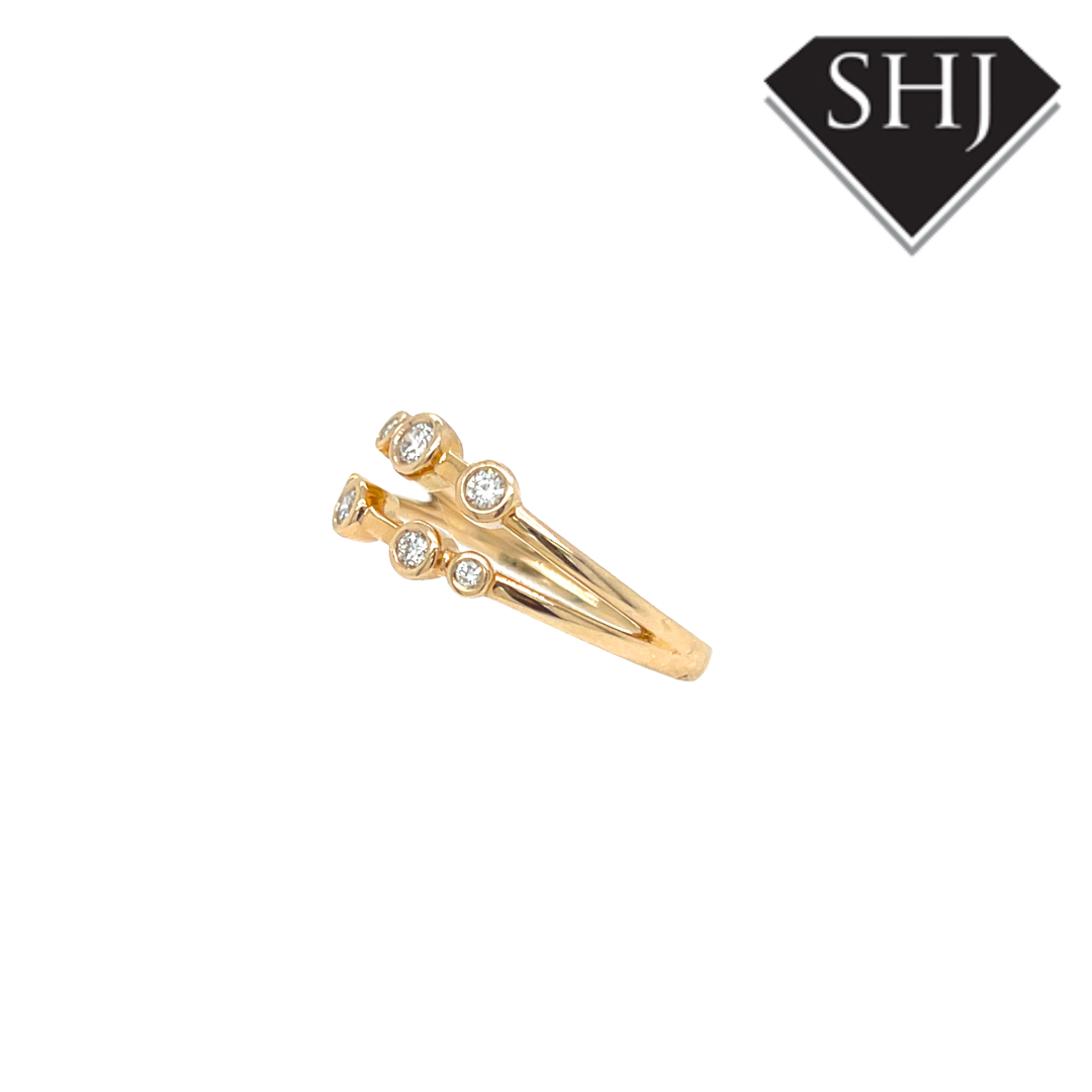 9ct Yellow Gold 0.23ct Diamond Bubble Ring