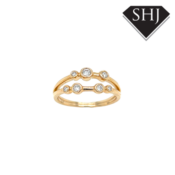 9ct Yellow Gold 0.23ct Diamond Bubble Ring