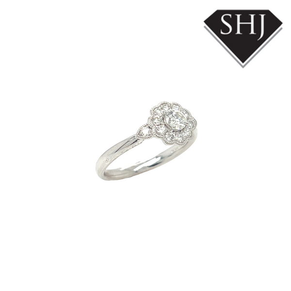 Platinum 0.48ct Diamond Cluster Ring