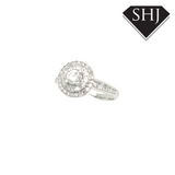 18ct White 0.77ct Diamond Cluster Ring