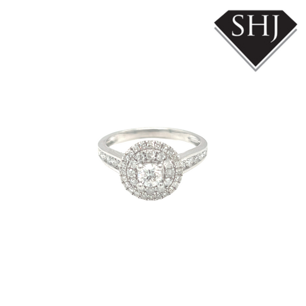 18ct White 0.77ct Diamond Cluster Ring