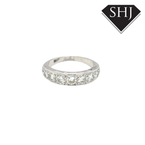 18ct White Gold Diamond 9 Stone Eternity Ring