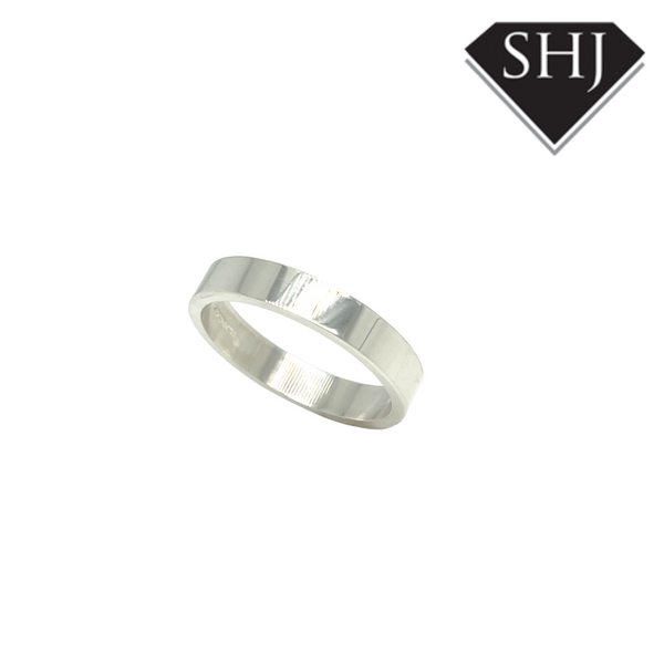 Silver Flat Wedding Band