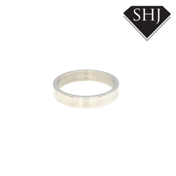 Silver Flat Wedding Band