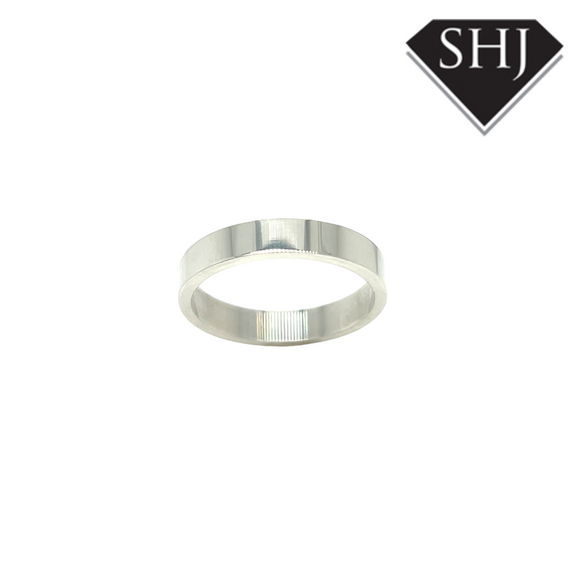 Silver Flat Wedding Band