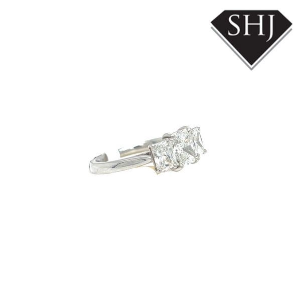 Platinum Single Stone 2.26ct Radiant Cut Diamond Ring