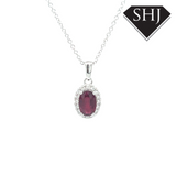 18ct White Gold 0.54ct Ruby and 0.09ct Diamond Pendant