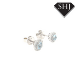 18ct White Gold 0.33ct Aqua 0.24ct Diamond Earrings