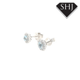 18ct White Gold 0.33ct Aqua 0.24ct Diamond Earrings