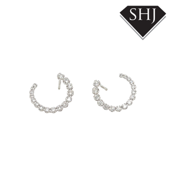 18ct White Gold 0.41ct Diamond Hoops