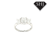 18ct White Gold 3 Stone Emerald Cut Lab Grown Diamond Ring