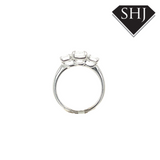 18ct White Gold 3 Stone Emerald Cut Lab Grown Diamond Ring