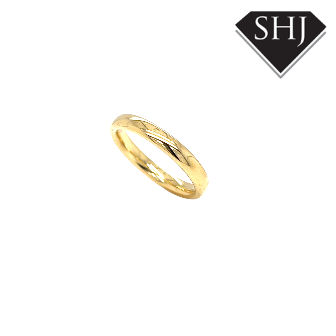 18ct Yellow Gold 3mm Court Wedding Band