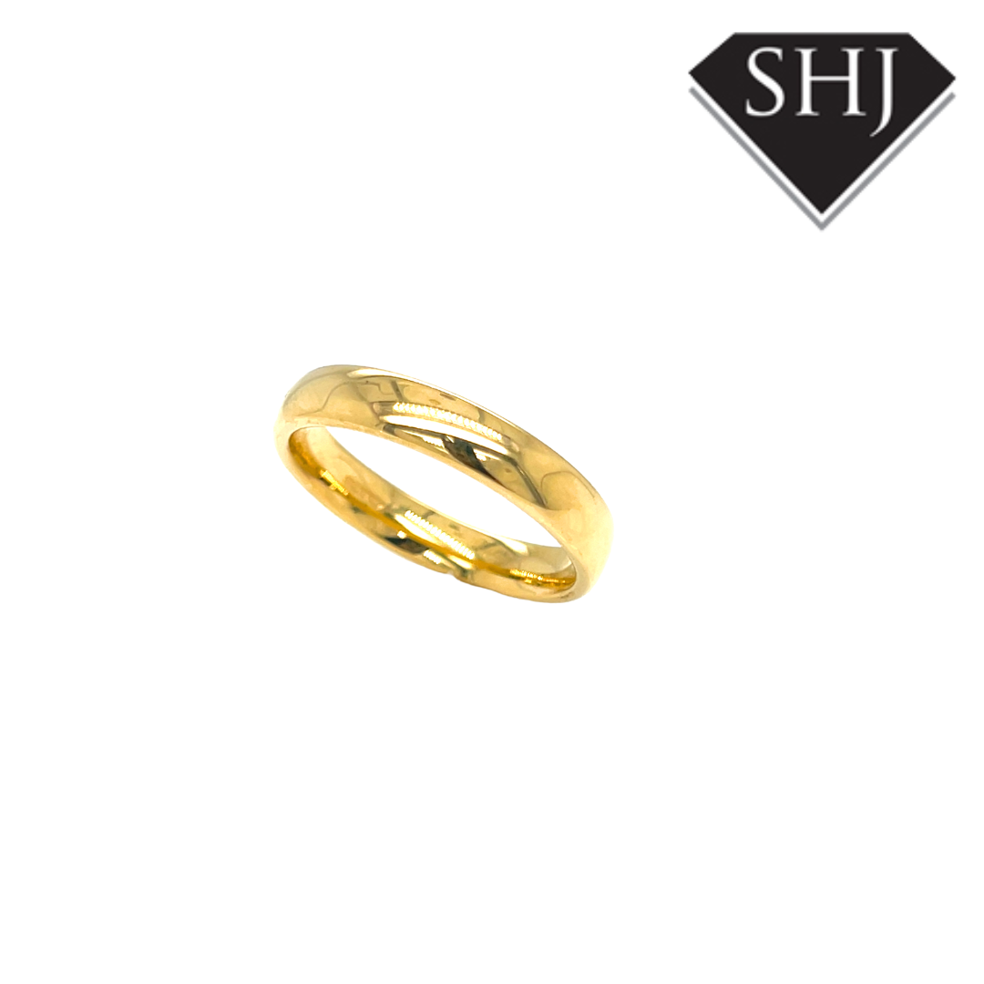 18ct Yellow Gold 4mm Court Wedding Band