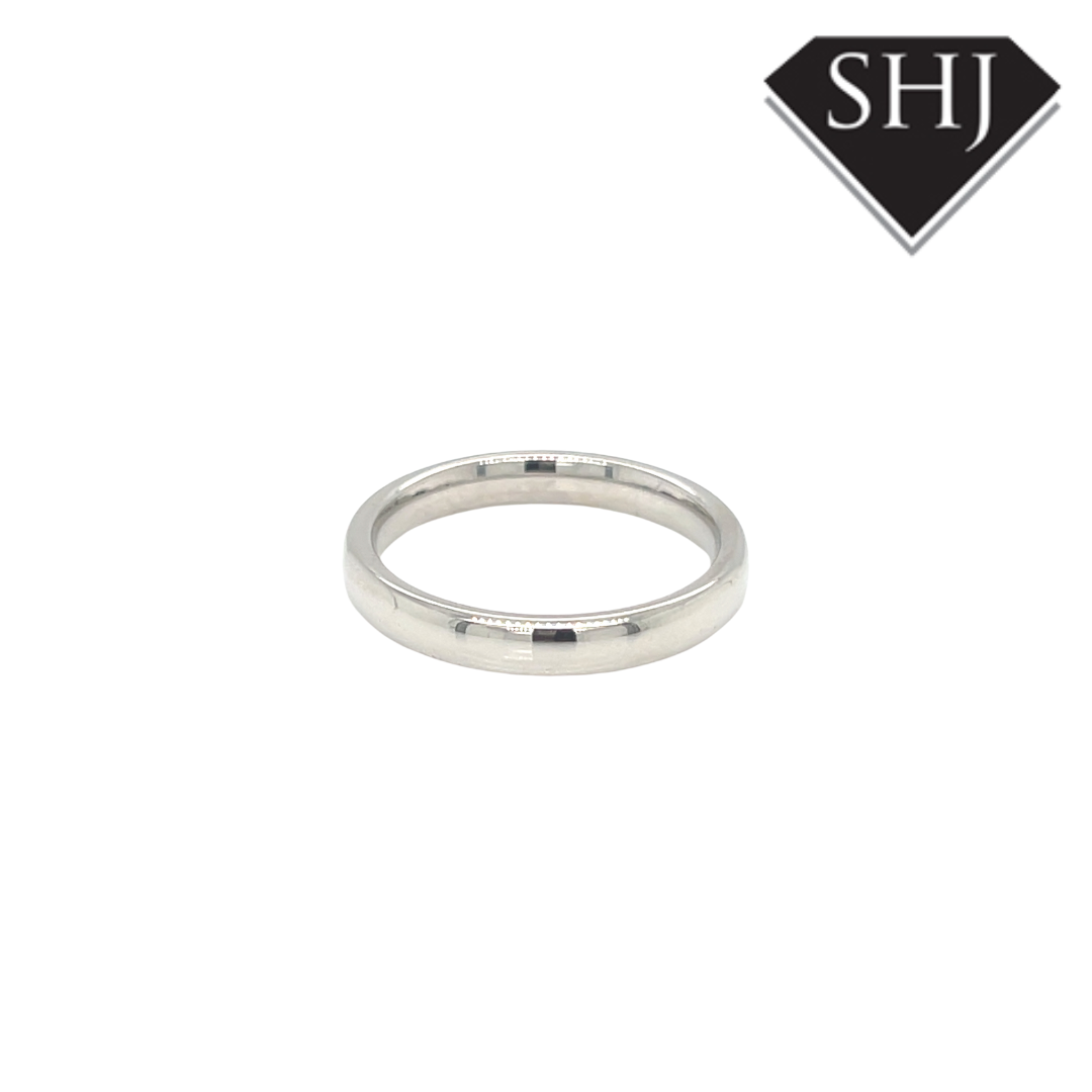 Platinum 3mm Court Wedding Band