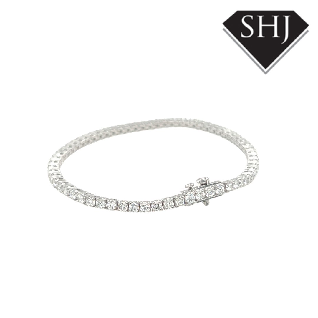 9ct White Gold 4.00ct Lab Grown Diamond Tennis Bracelet