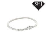 9ct White Gold 4.00ct Lab Grown Diamond Tennis Bracelet