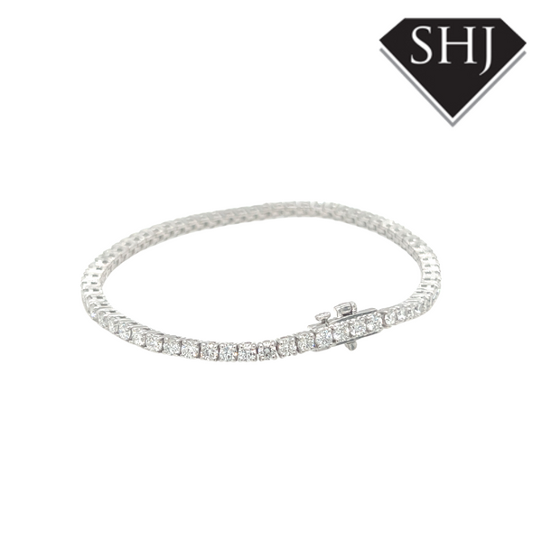 9ct White Gold 4.00ct Lab Grown Diamond Tennis Bracelet