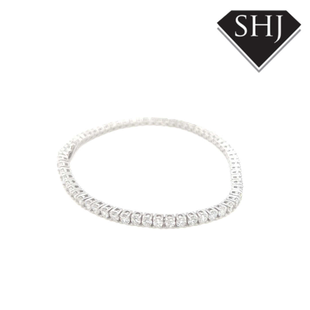 9ct White Gold 4.00ct Lab Grown Diamond Tennis Bracelet