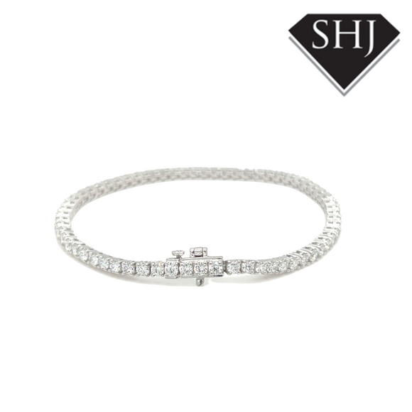 9ct White Gold 4.00ct Lab Grown Diamond Tennis Bracelet
