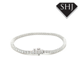 9ct White Gold 4.00ct Lab Grown Diamond Tennis Bracelet