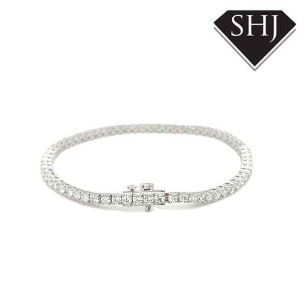 9ct White Gold 4.00ct Lab Grown Diamond Tennis Bracelet