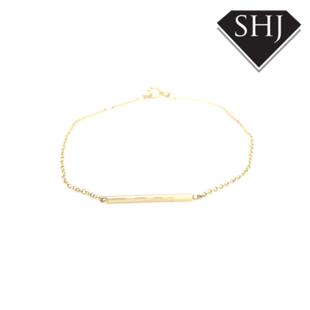 9ct Yellow Gold Bar Bracelet
