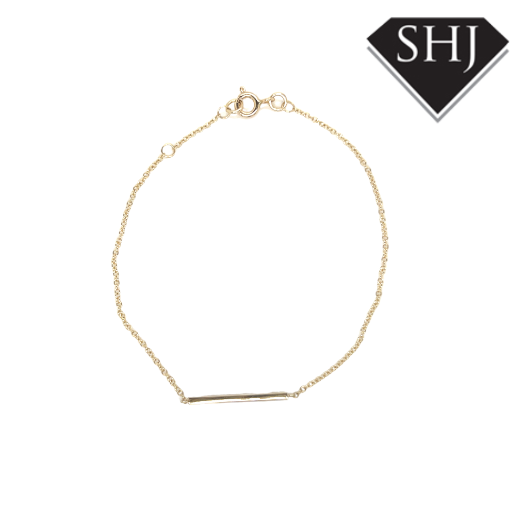 9ct Yellow Gold Bar Bracelet