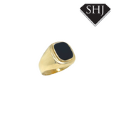 14ct Yellow Gold Black Onyx Signet Ring