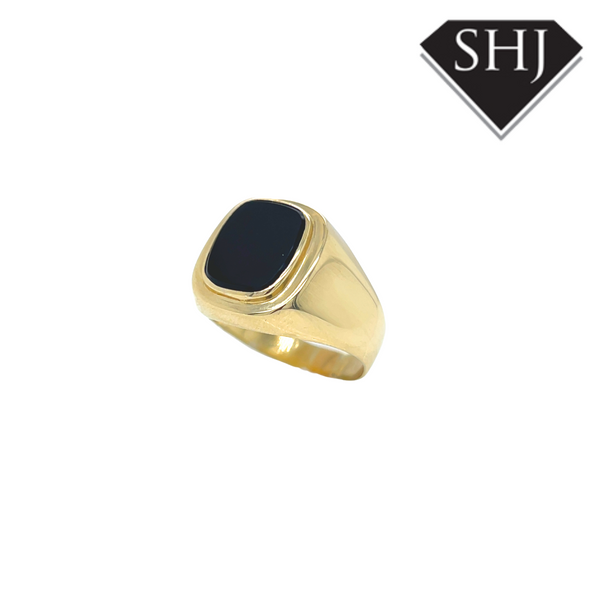 14ct Yellow Gold Black Onyx Signet Ring