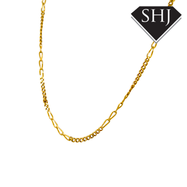 8ct Yellow Gold Figaro Chain