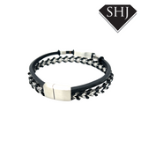 Black Leather Bracelet