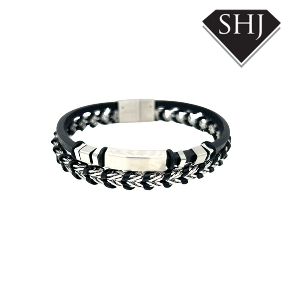 Black Leather Bracelet