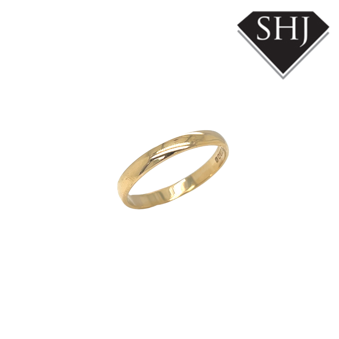 18ct Yellow Gold 3mm Wedding Band