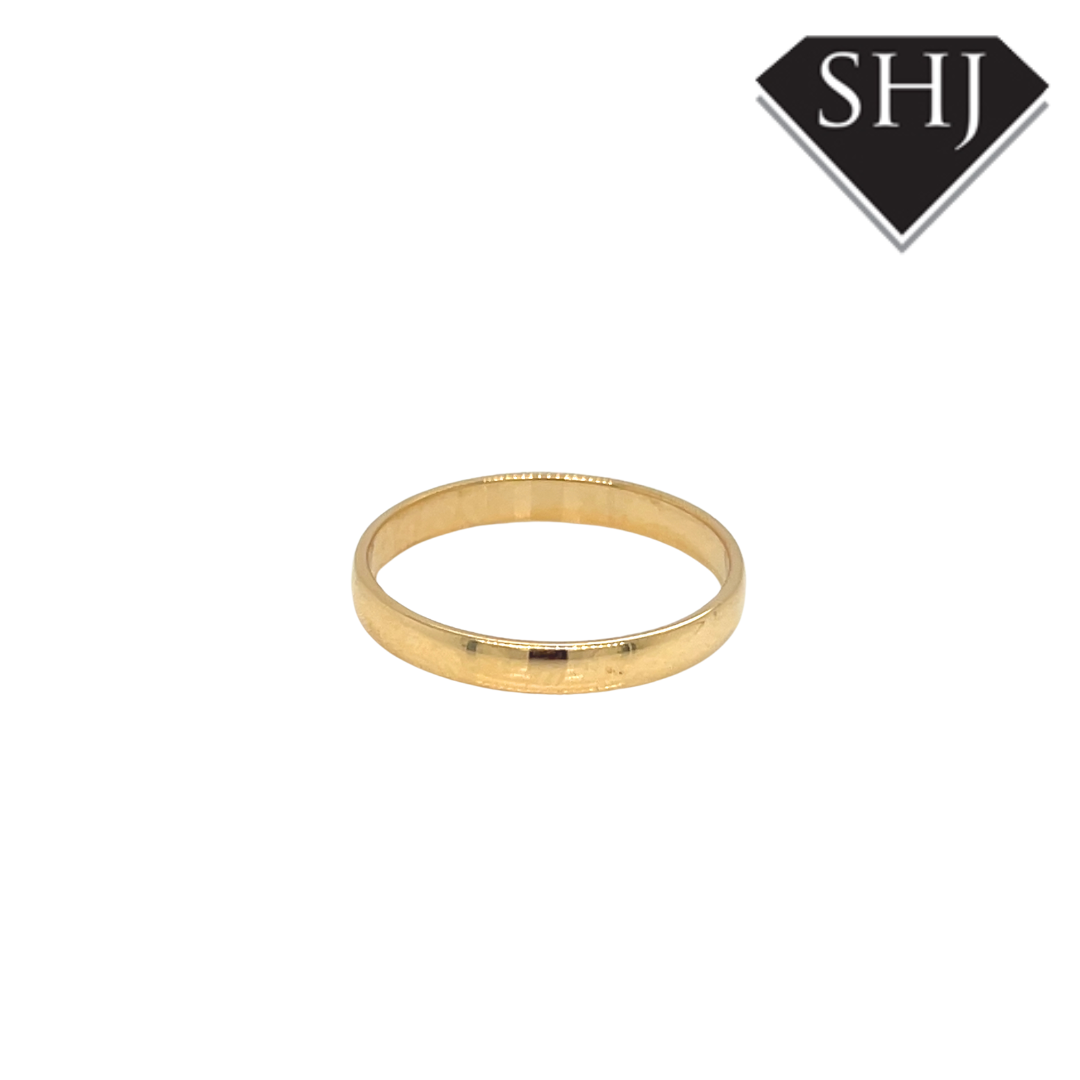 18ct Yellow Gold 3mm Wedding Band