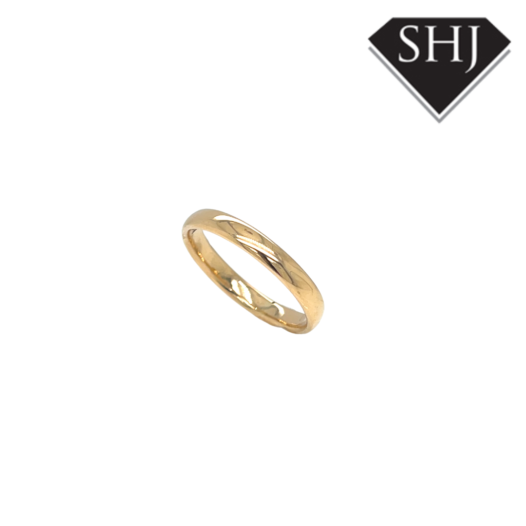 18ct Yellow Gold 3mm Wedding Band