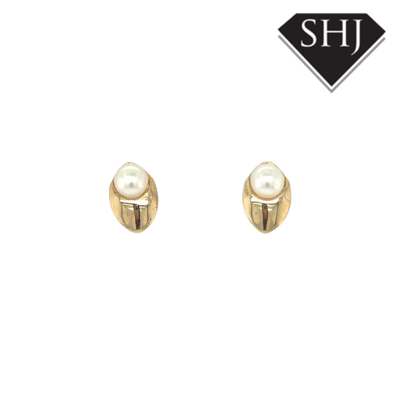 9ct Yellow Gold Pearl Earrings