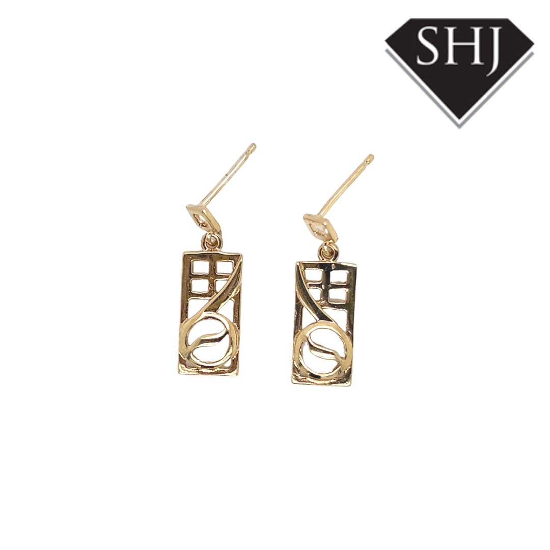 9ct Yellow Gold CRM Earrings