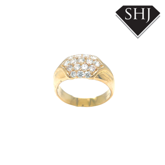 18ct Yellow Gold 1.00ct Diamond Cluster Ring