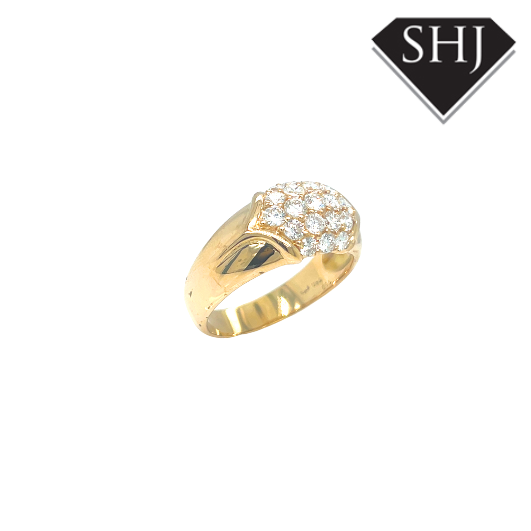 18ct Yellow Gold 1.00ct Diamond Cluster Ring