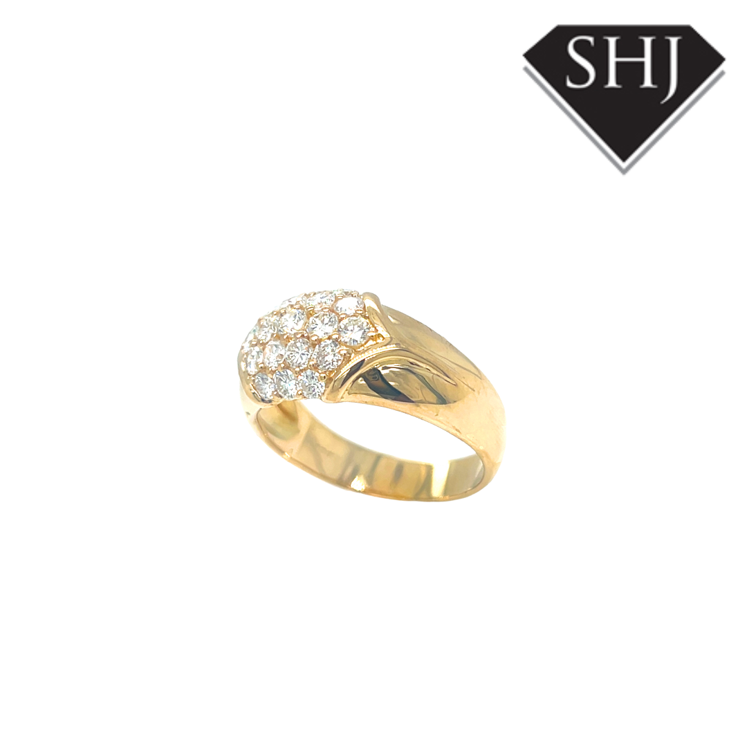 18ct Yellow Gold 1.00ct Diamond Cluster Ring
