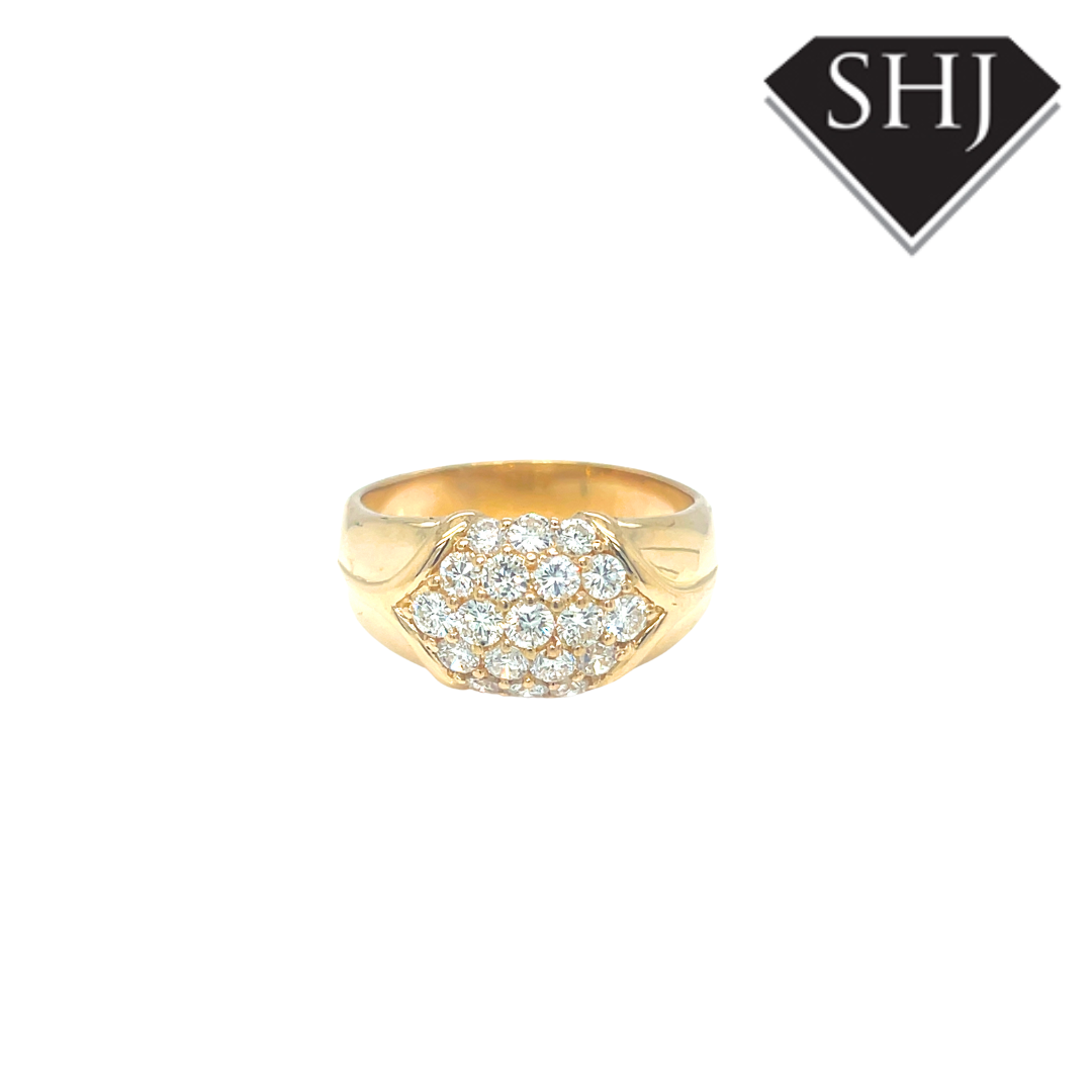 18ct Yellow Gold 1.00ct Diamond Cluster Ring