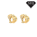 18ct Yellow Gold Diamond Link Cluster Earrings