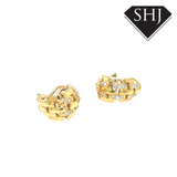 18ct Yellow Gold Diamond Link Cluster Earrings