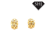 18ct Yellow Gold Diamond Link Cluster Earrings