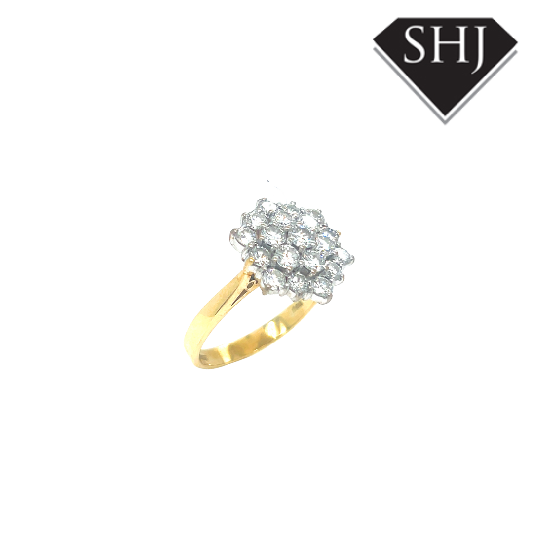 18ct Yellow Gold Diamond Cluster Ring