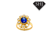 18ct Yellow Gold Diamond and Sapphire Ring
